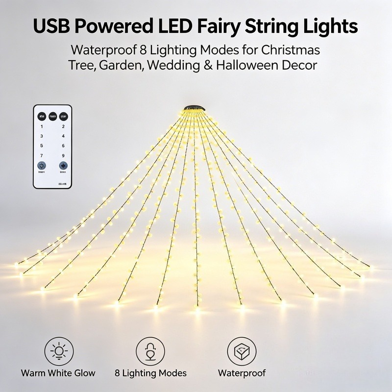 Lighting Christmas Decor - USB LED Fairy String Lights, Waterproof