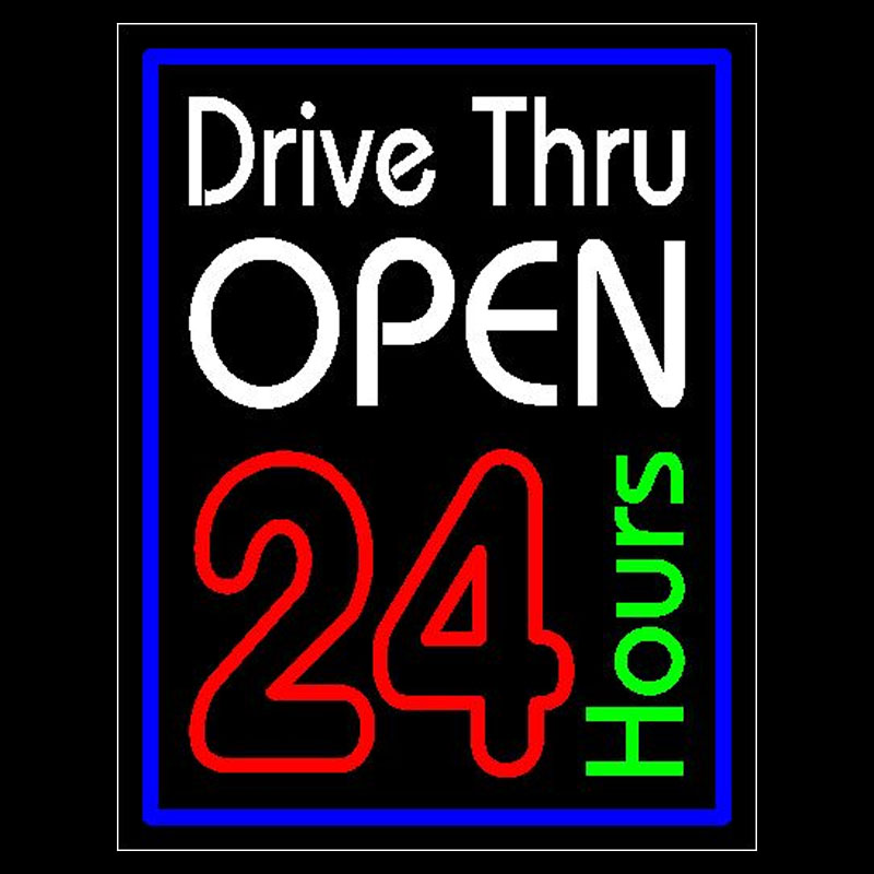 Decor Lighting Opening Hours - Neon Sign Drive Thru Open 24