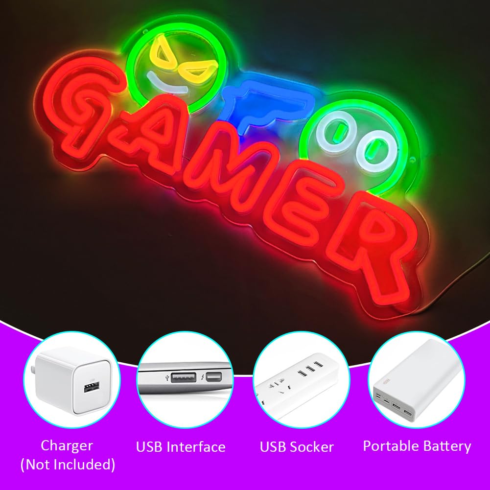 Gamer Neon Sign LED Wall Light - đánh giá và giá Lighting Christmas Decor