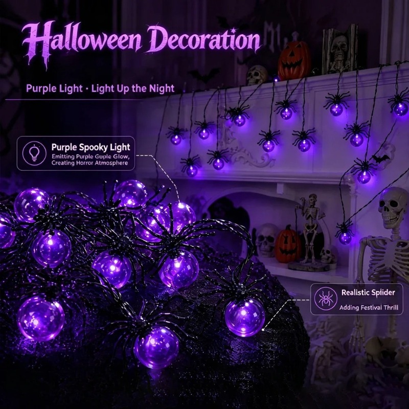 Battery Powered Spider LED Str - đánh giá và giá Garden Lighting Decor