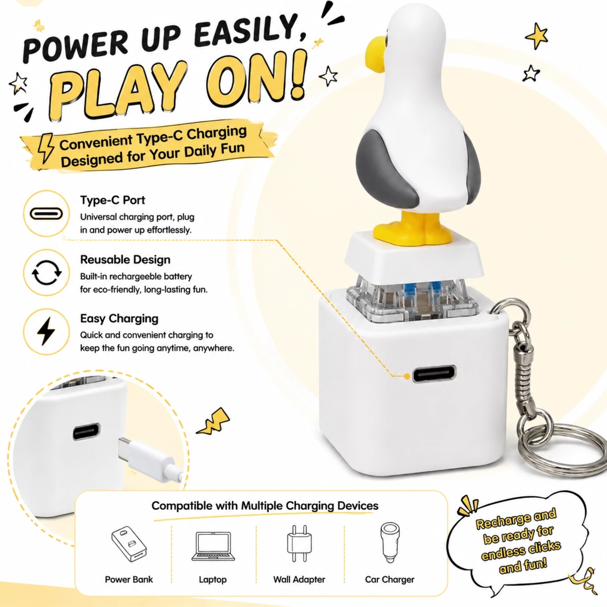 1pc Seagull Mine Sound Button  - đánh giá và giá Lighting Christmas Decor