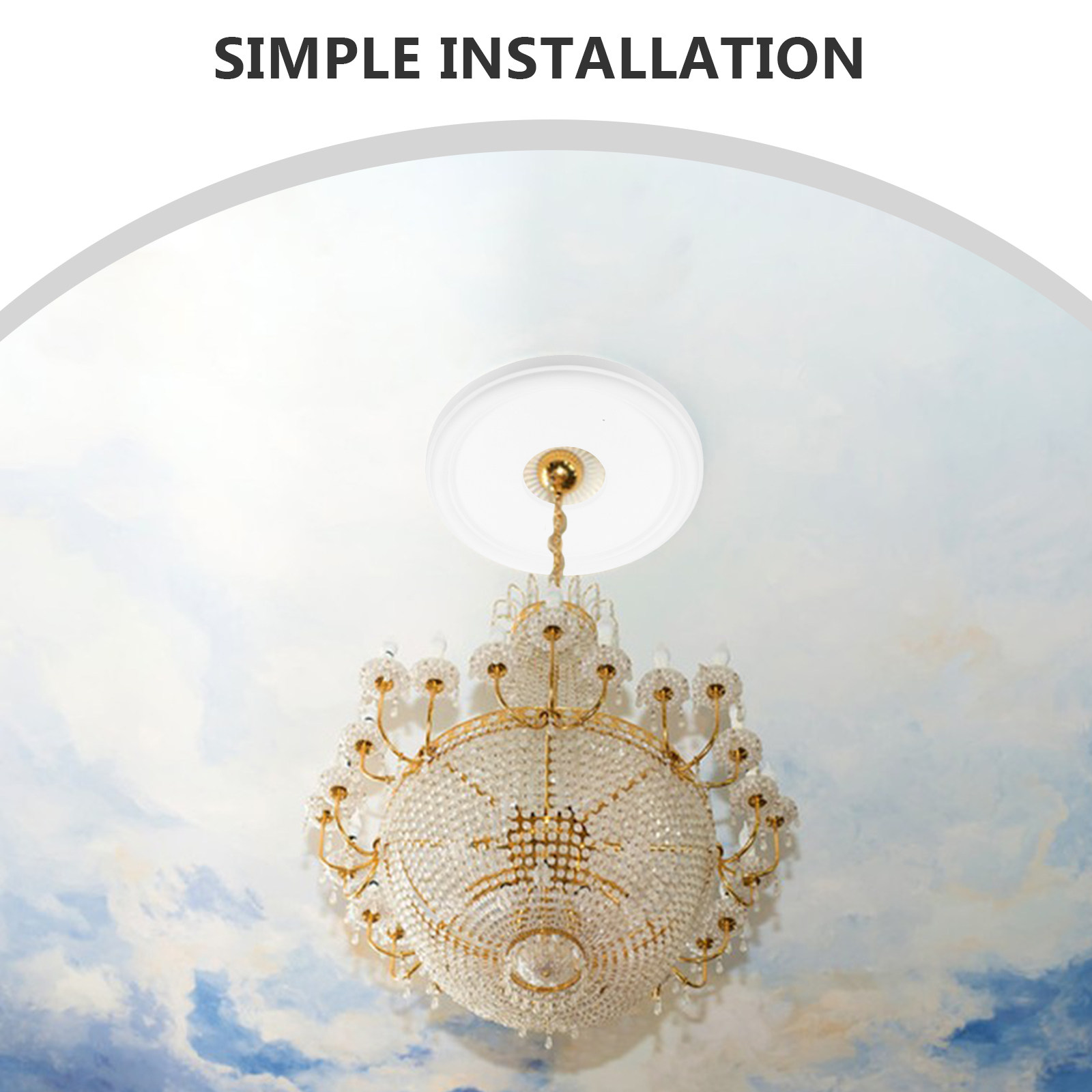 White Round Ceiling Medallion  - đánh giá và giá Decor Lighting Ceiling Fans