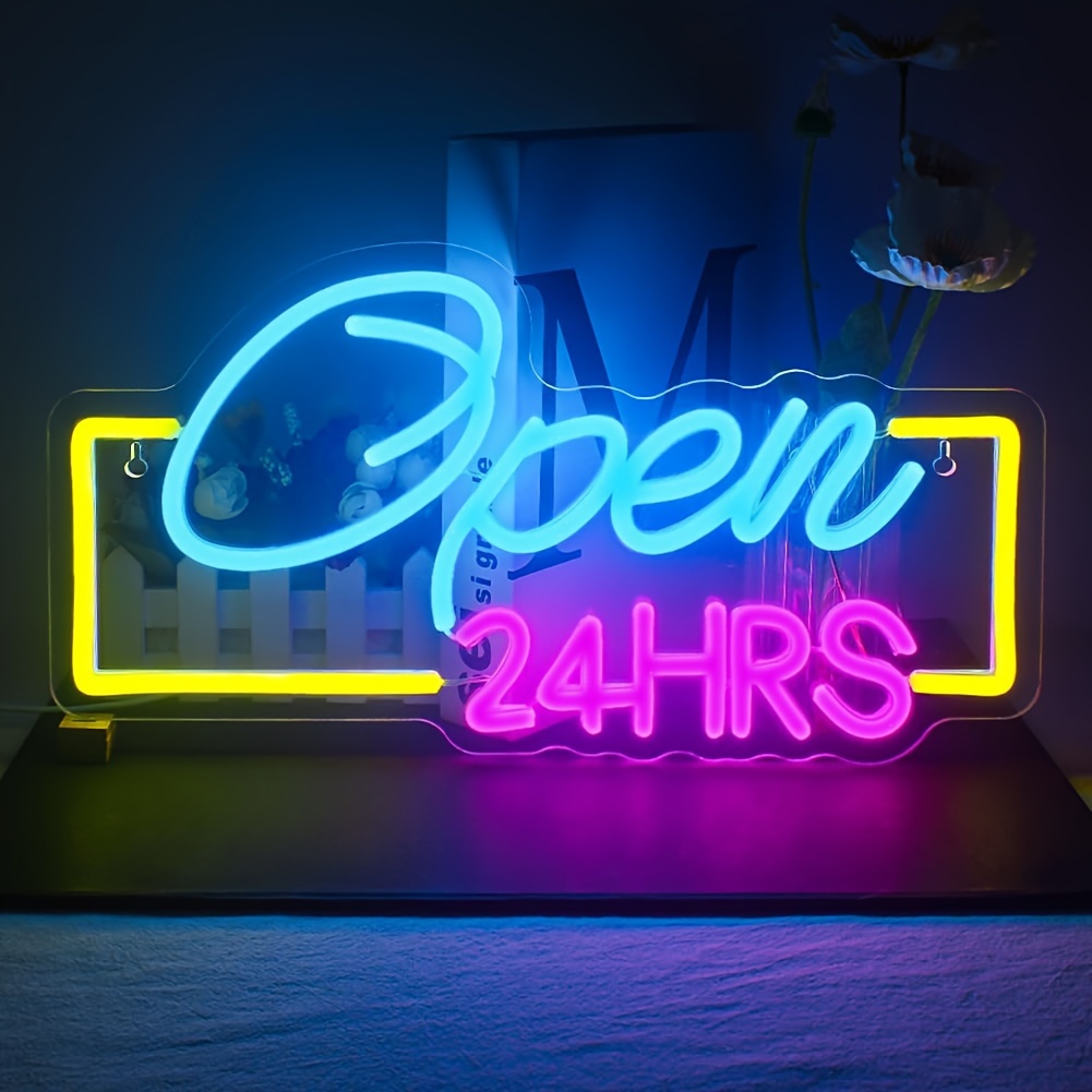 Open 24 Hours Led Neon Signs L - đánh giá và giá Decor Lighting Opening Hours
