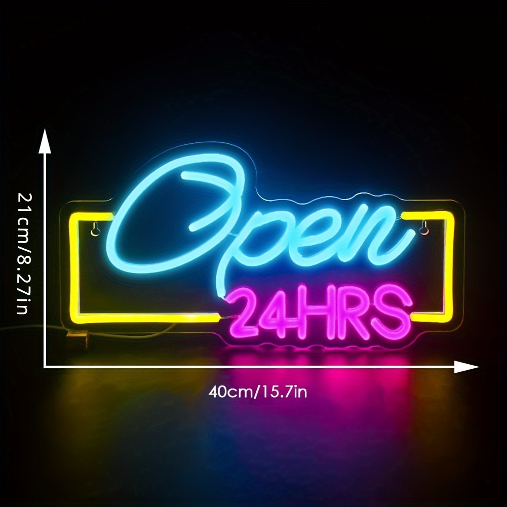 Open 24 Hours Led Neon Signs L - đánh giá và giá Decor Lighting Opening Hours