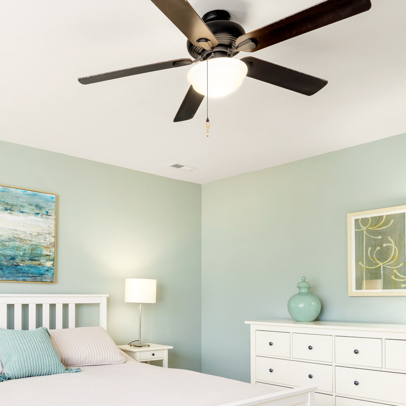 Glass and Metal Fan Pull Chain - đánh giá và giá Decor Lighting Ceiling Fans
