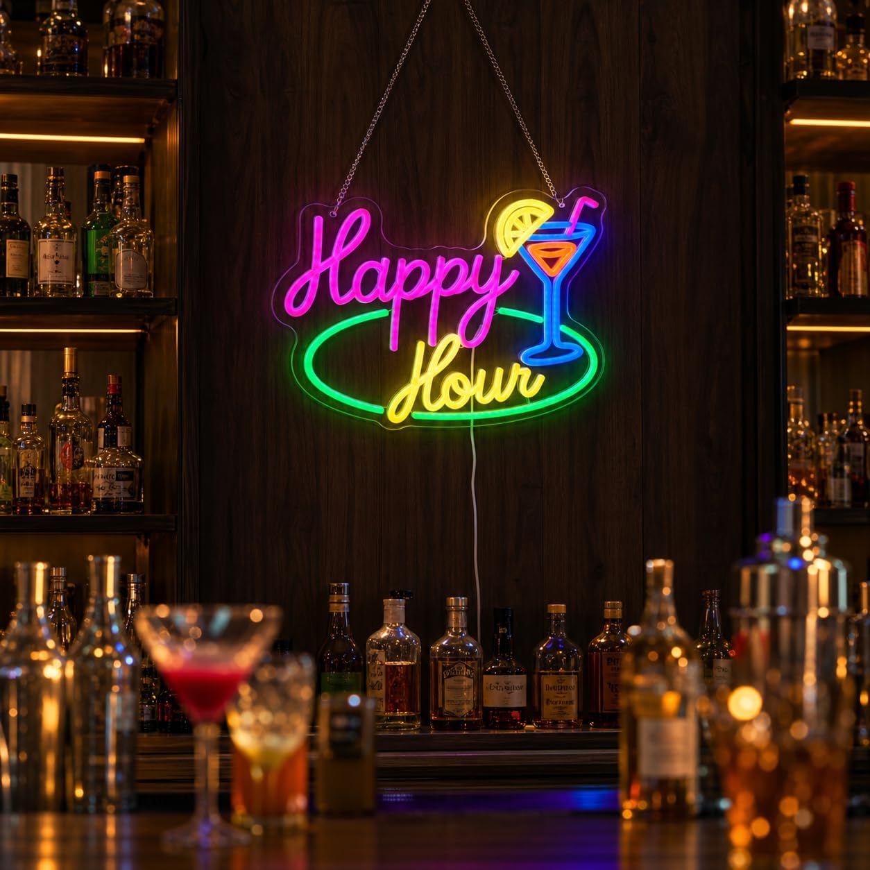 Happy Hour Cocktail LED Neon S - đánh giá và giá Decor Lighting Opening Hours