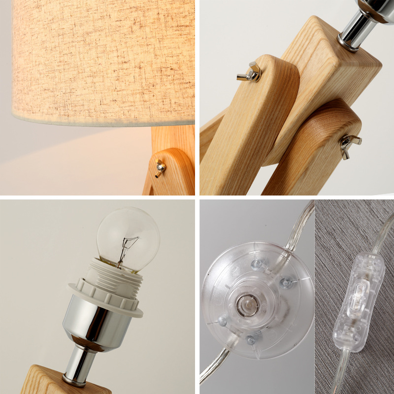 Bắc Âu Bằng Gỗ Đèn Sàn Gỗ Chụp - đánh giá và giá Floor Lamp Tripod