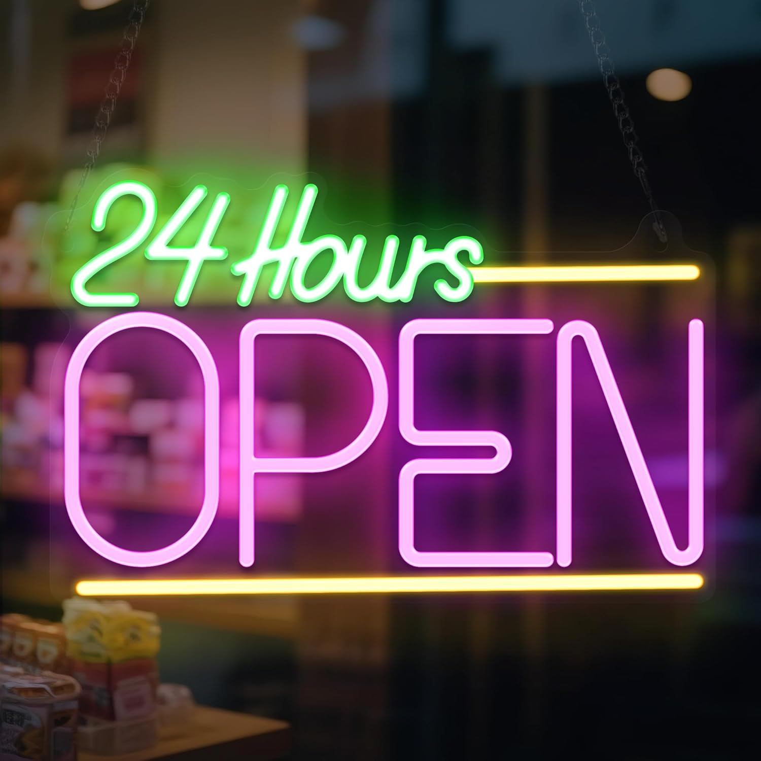 Open 24 Hours Neon Sign USB LE - đánh giá và giá Decor Lighting Opening Hours