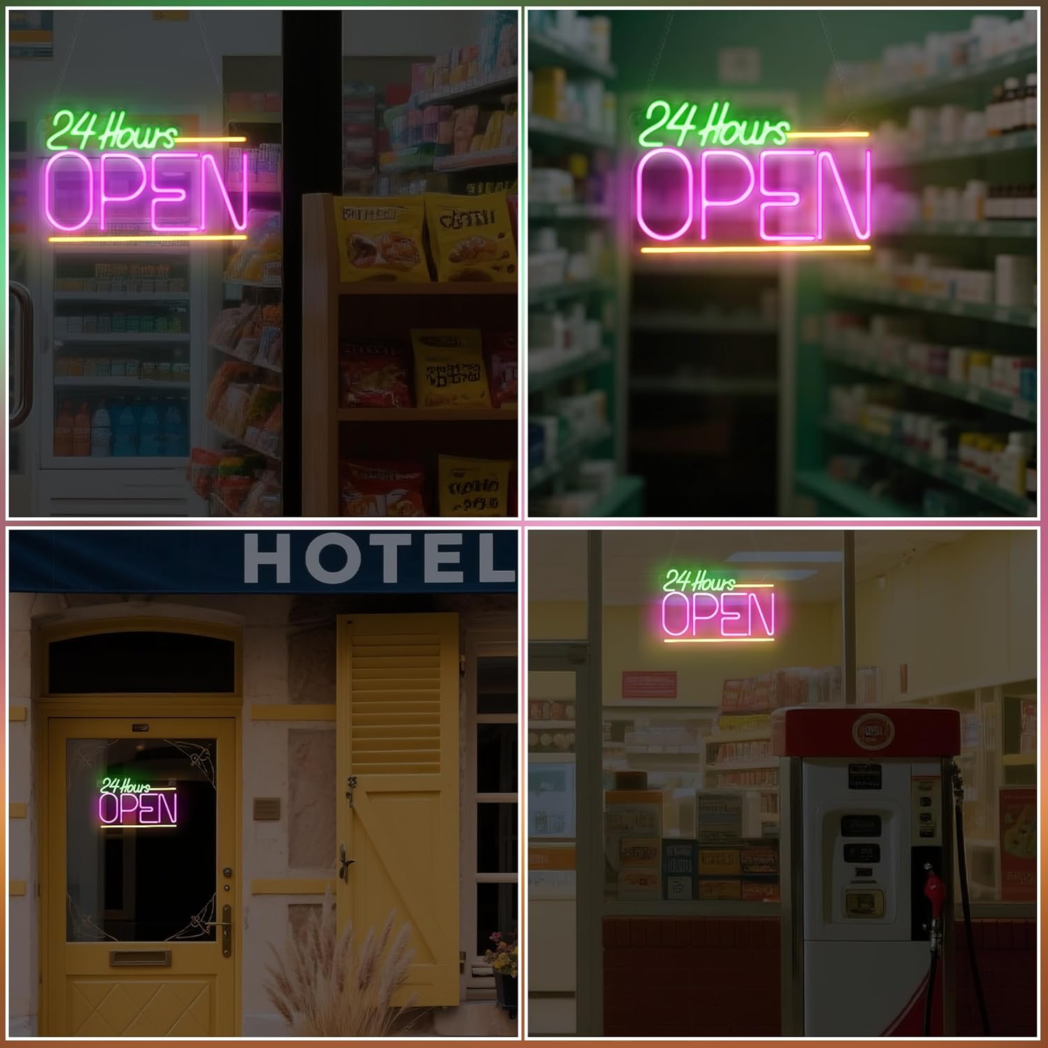 Open 24 Hours Neon Sign USB LE - đánh giá và giá Decor Lighting Opening Hours