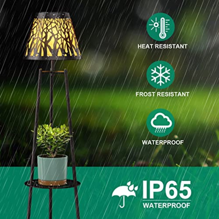 2 Pack Outdoor Solar Floor Lam - đánh giá và giá Garden Lighting Decor