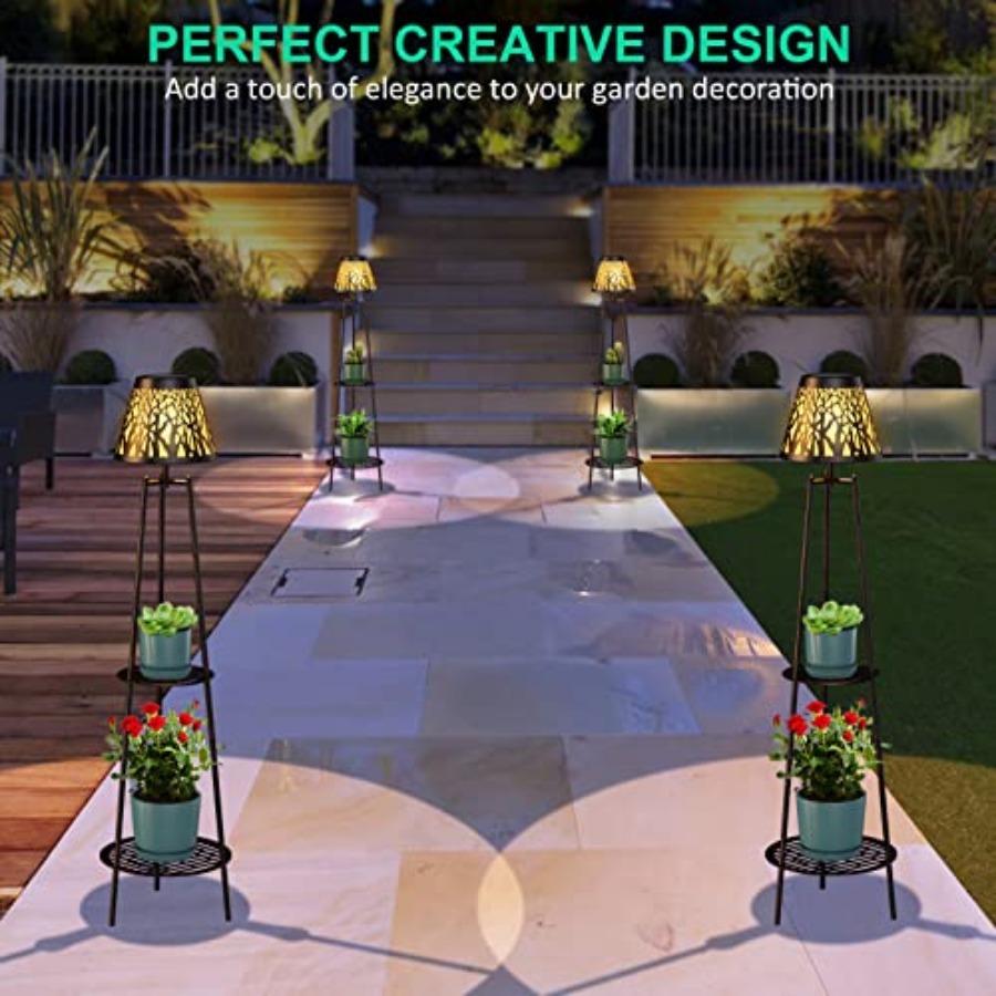 2 Pack Outdoor Solar Floor Lam - đánh giá và giá Garden Lighting Decor