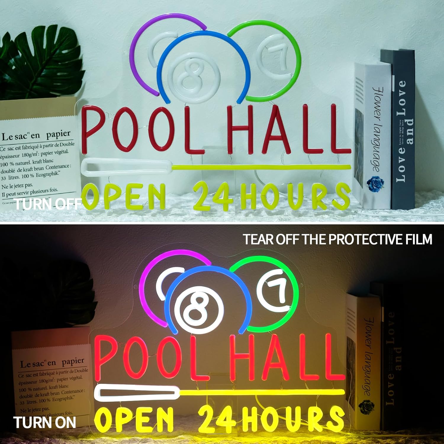 Pool Hall Open 24 Hours Neon S - đánh giá và giá Decor Lighting Opening Hours