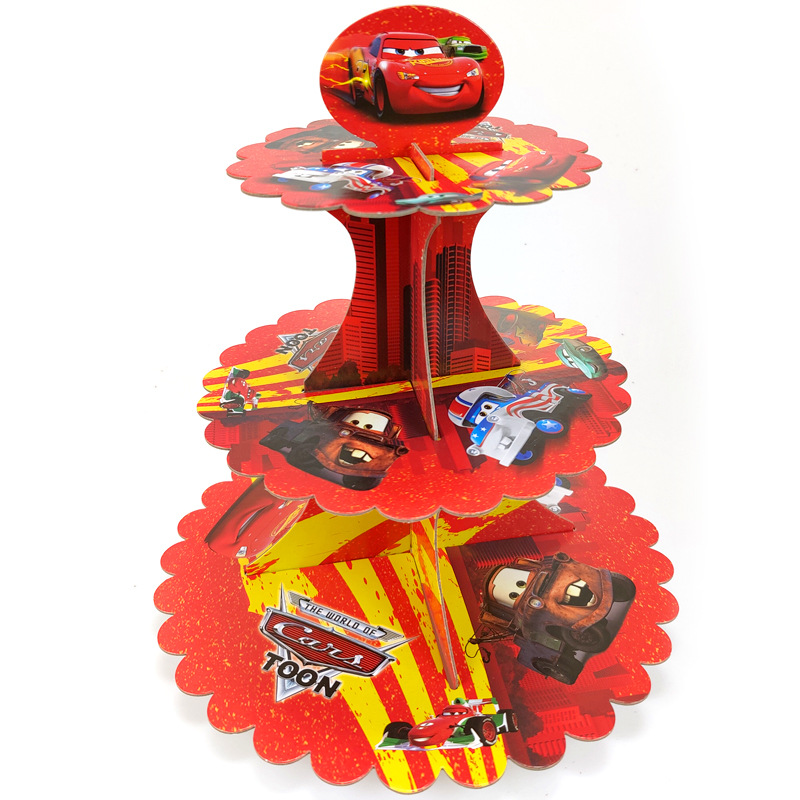 3 Tier Cartoon Race Car Paper  - đánh giá và giá Lighting Mcqueen Decor