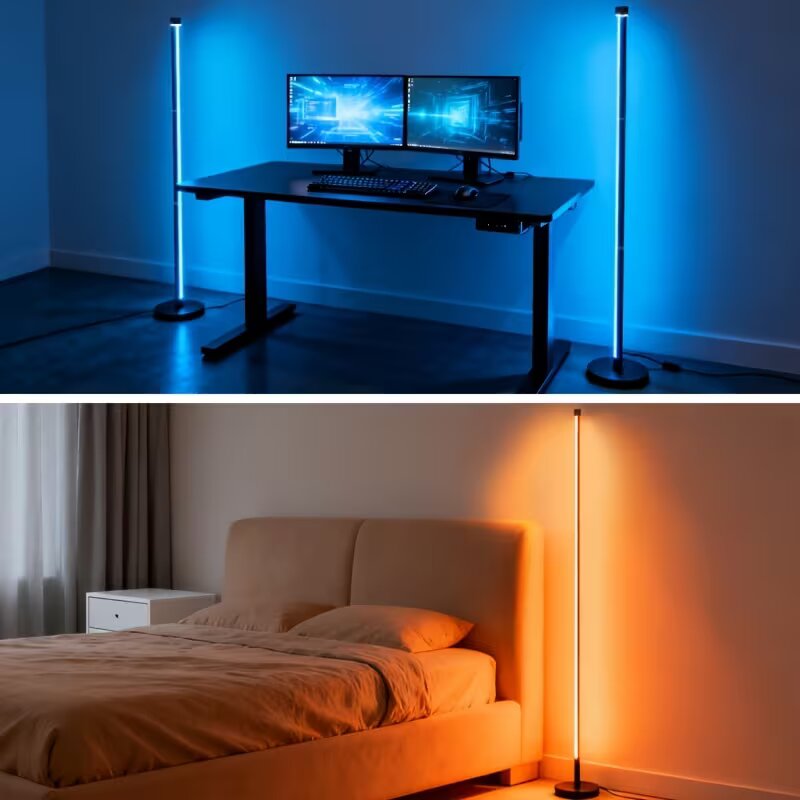 RGBIC LED Corner Floor Lamp, A - đánh giá và giá Floor Lamp Tripod