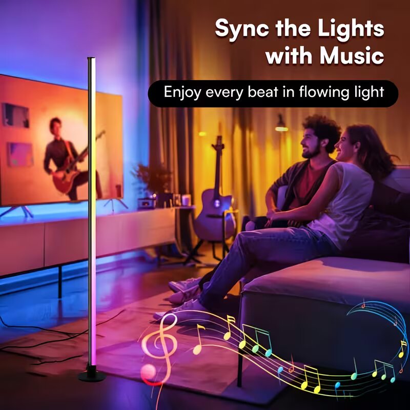 RGBIC LED Corner Floor Lamp, A - đánh giá và giá Floor Lamp Tripod