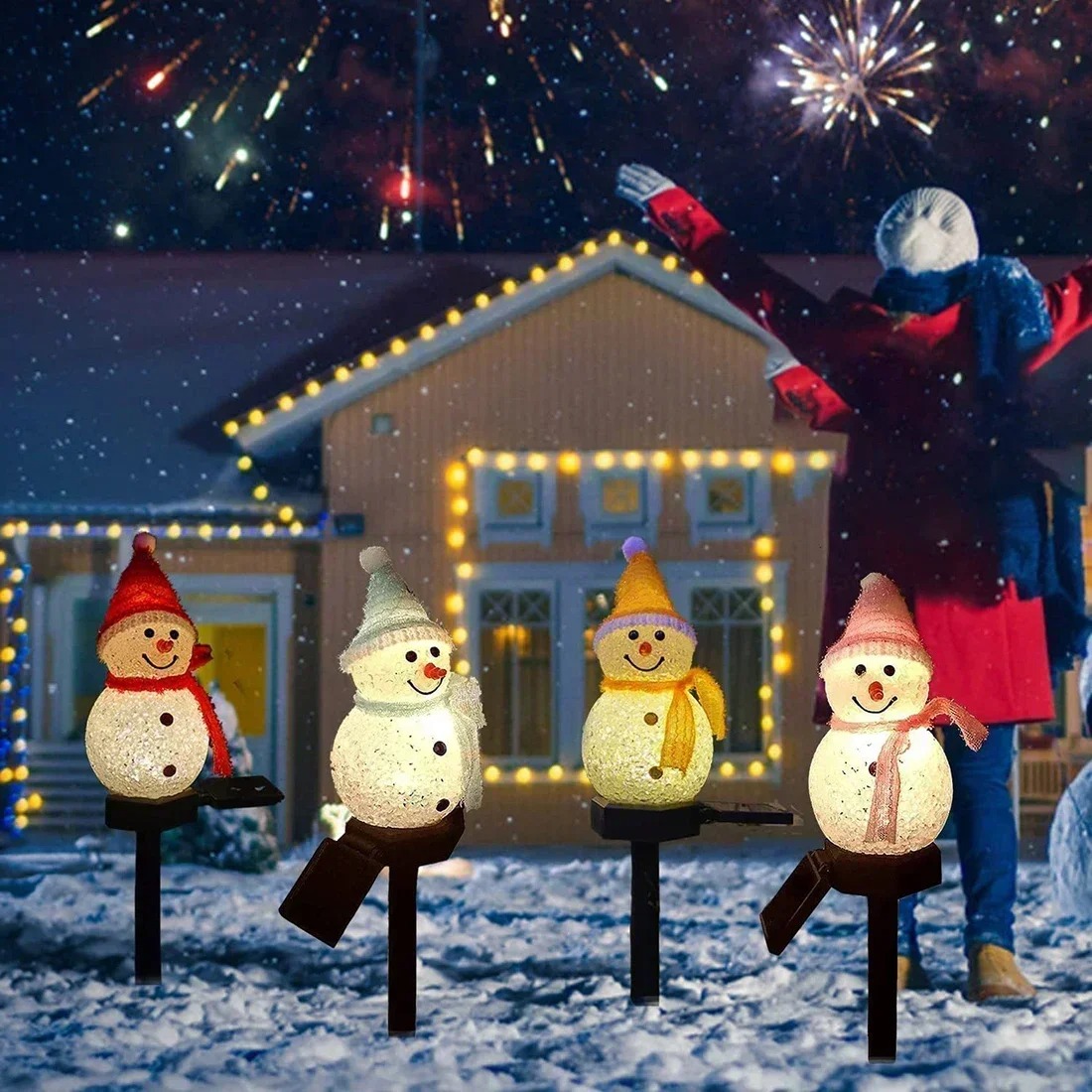 Christmas Snowman Solar Garden - đánh giá và giá Lighting Christmas Decor